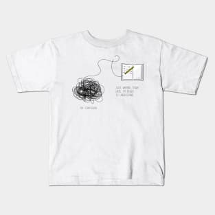 Inspirational illustration of journaling when confused Kids T-Shirt